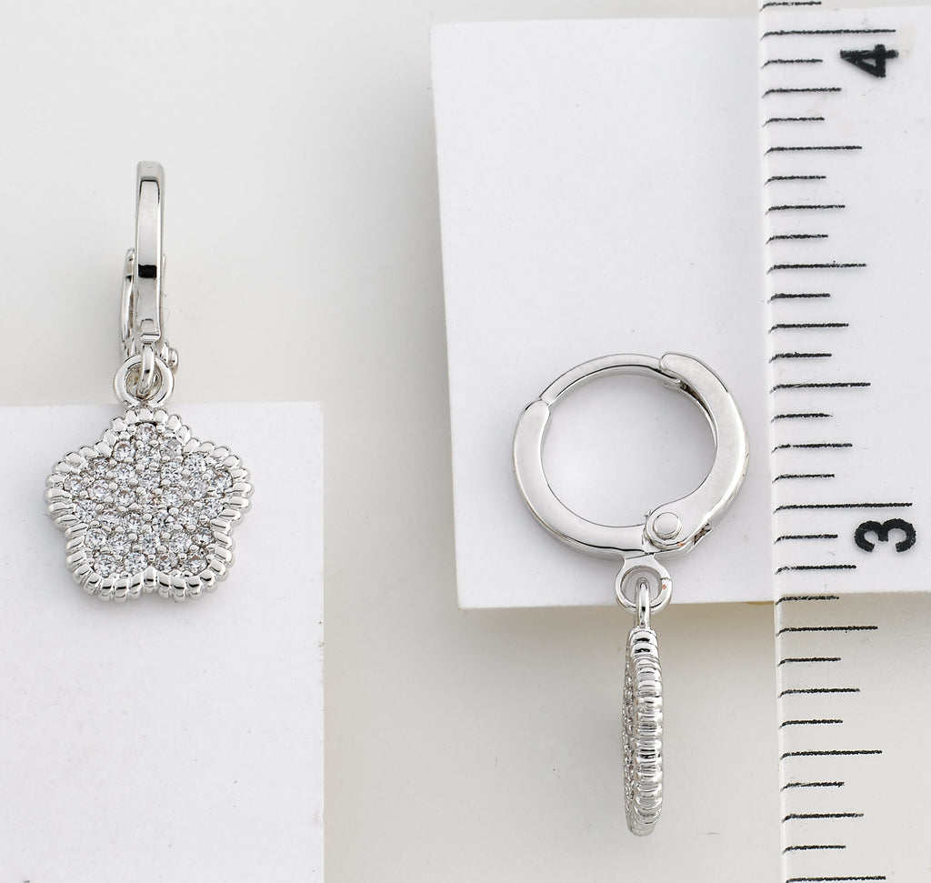 Micro Pave Flower Earring