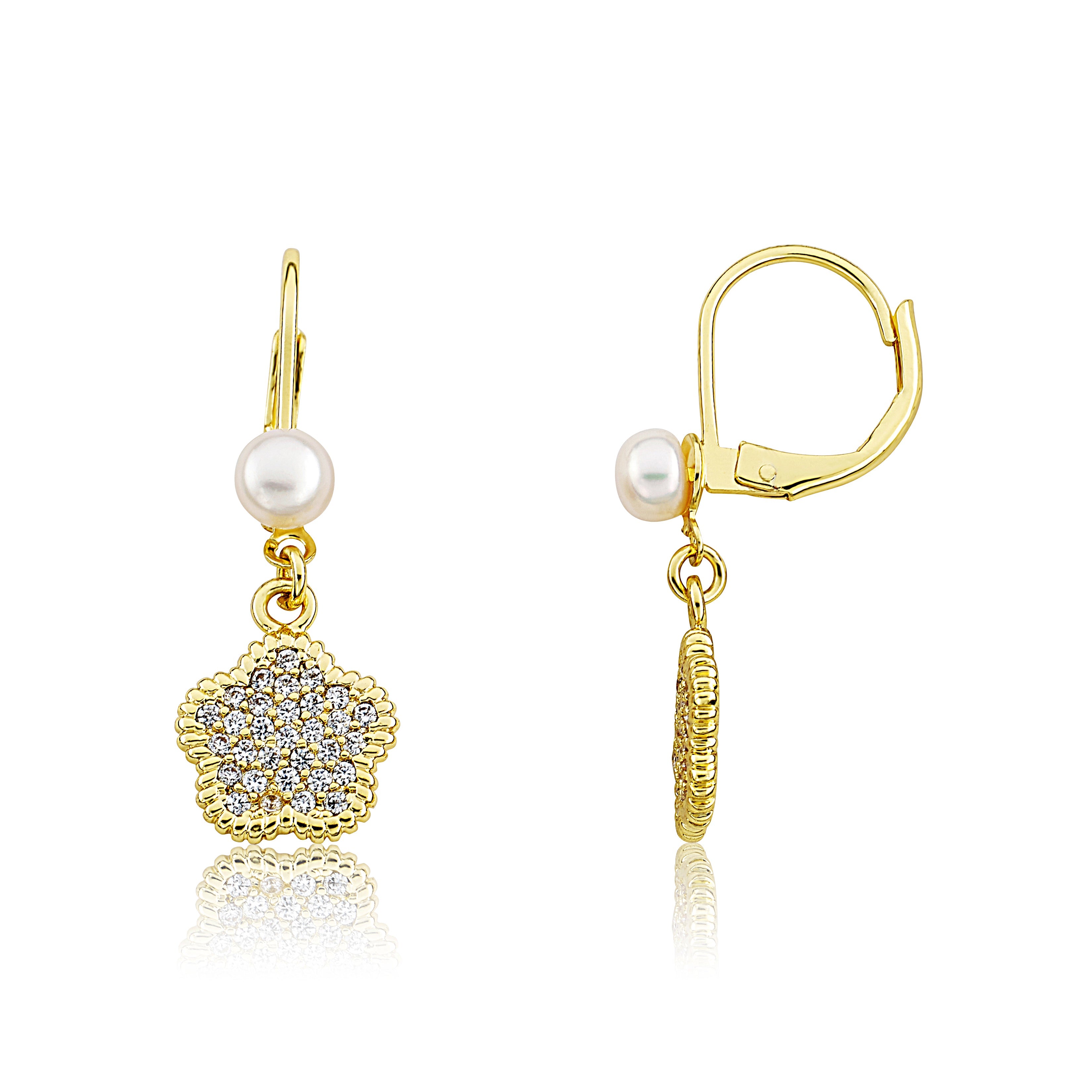 Micro Pave Flower Earring