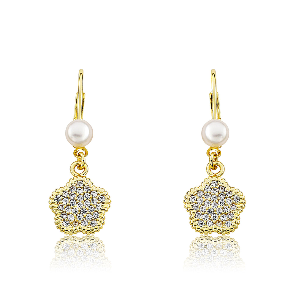 Micro Pave Flower Earring