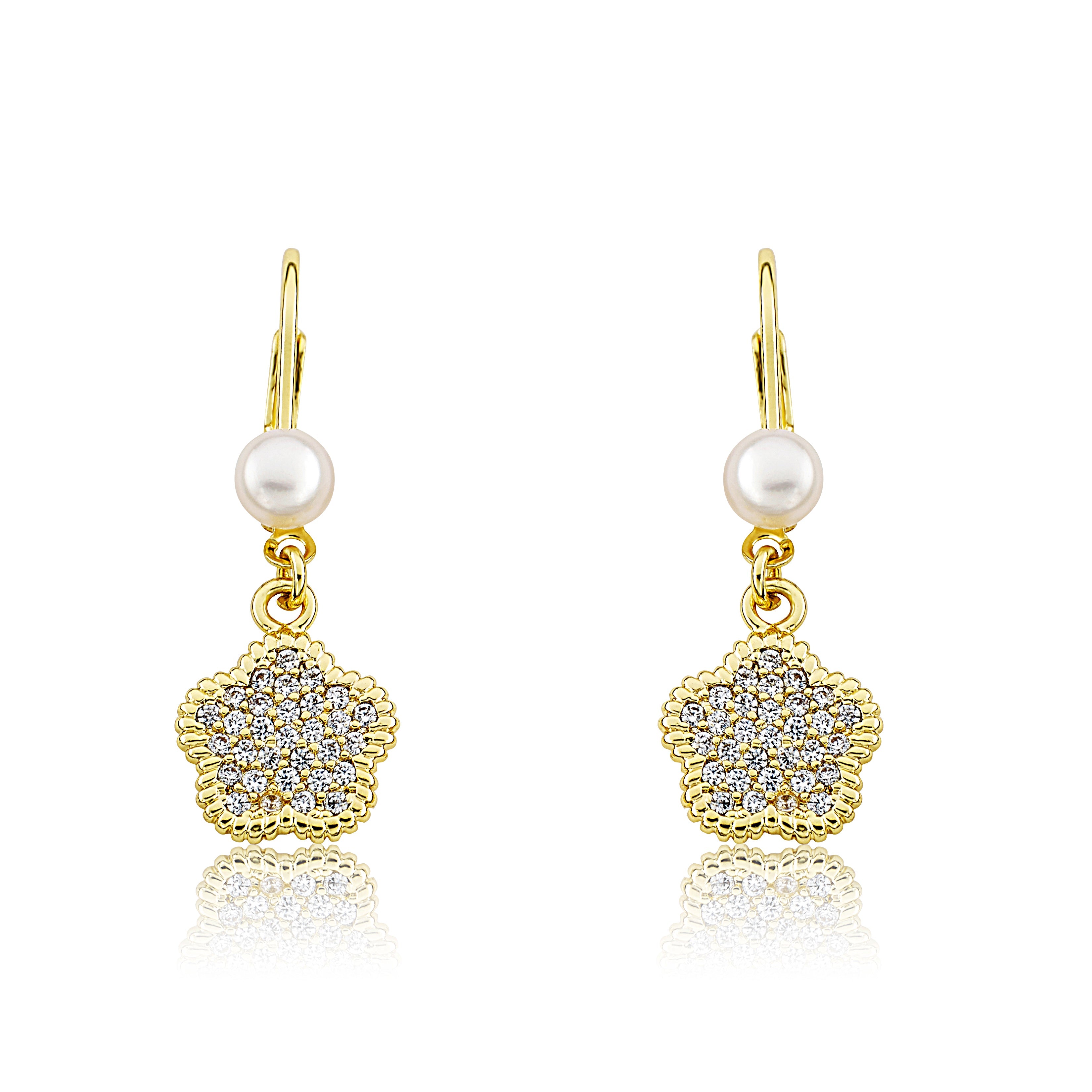 Micro Pave Flower Earring