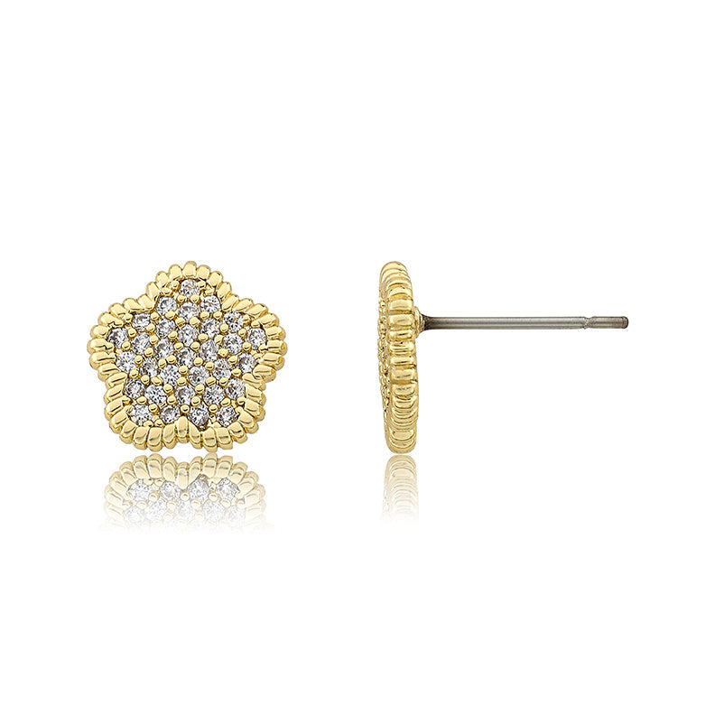 Micro Pave Flower Earring