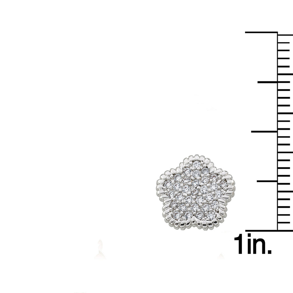 Micro Pave Flower Earring