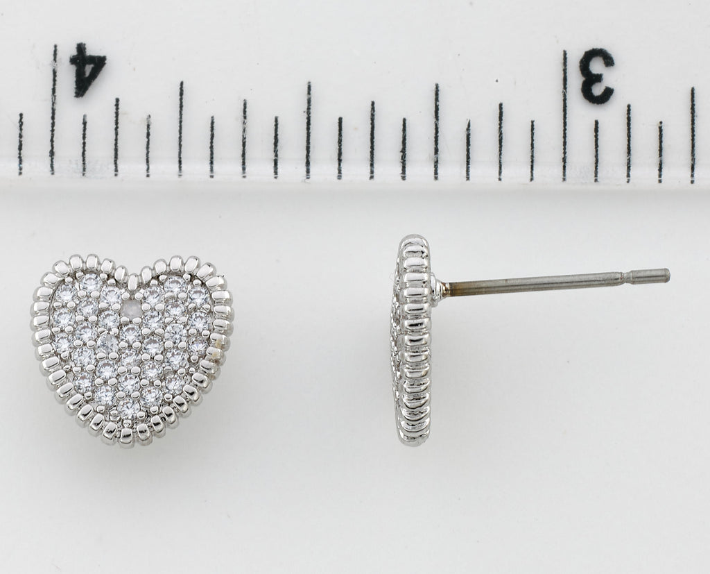 Micro Pave Heart Earring