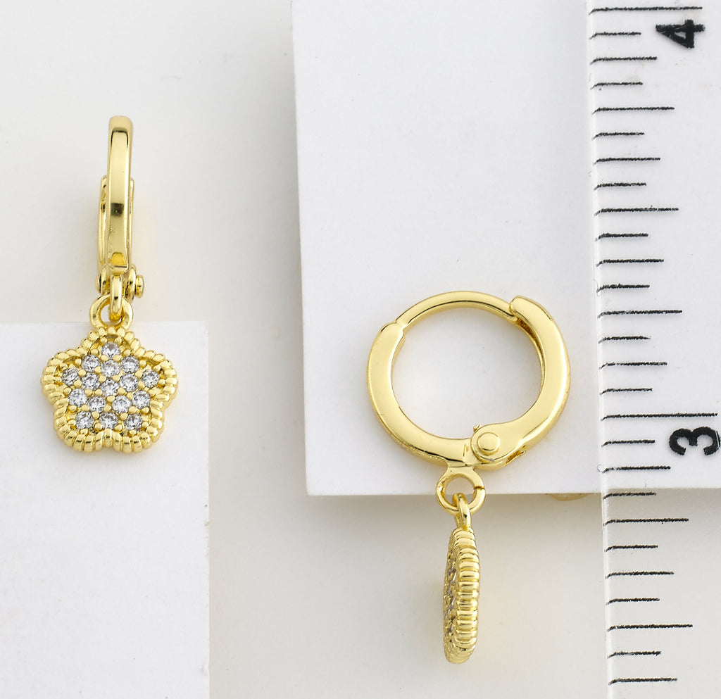 Micro Pave Flower Earring