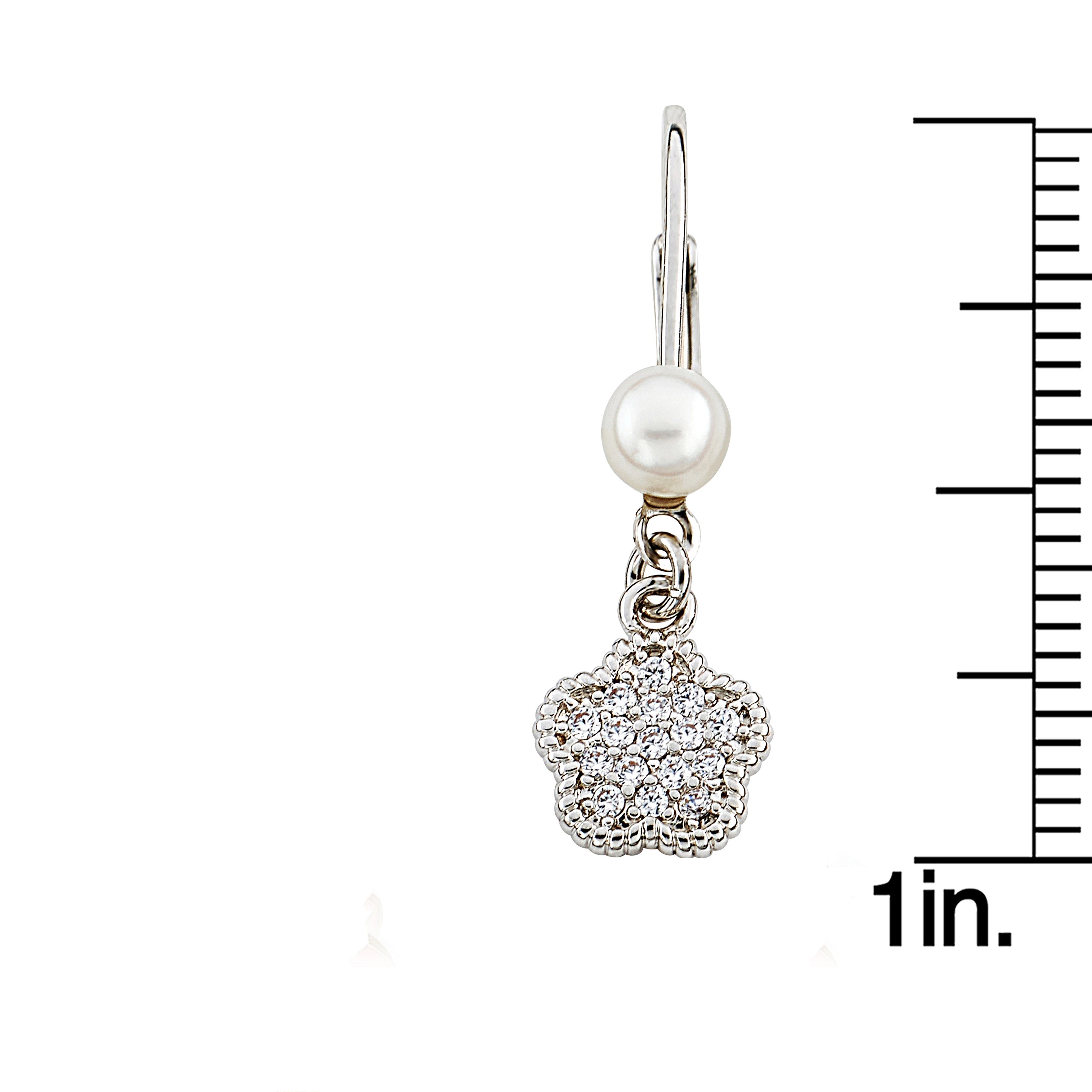 Micro Pave Flower Earring