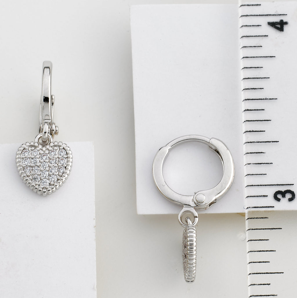 Micro Pave Heart Earring