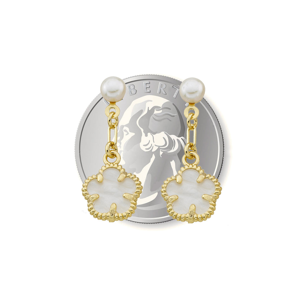 Mother of Pearl Flower Dangle Earring