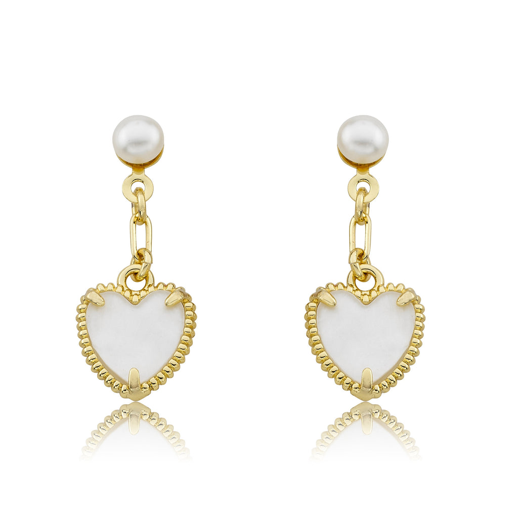 Mother of Pearl Heart Dangle Earring