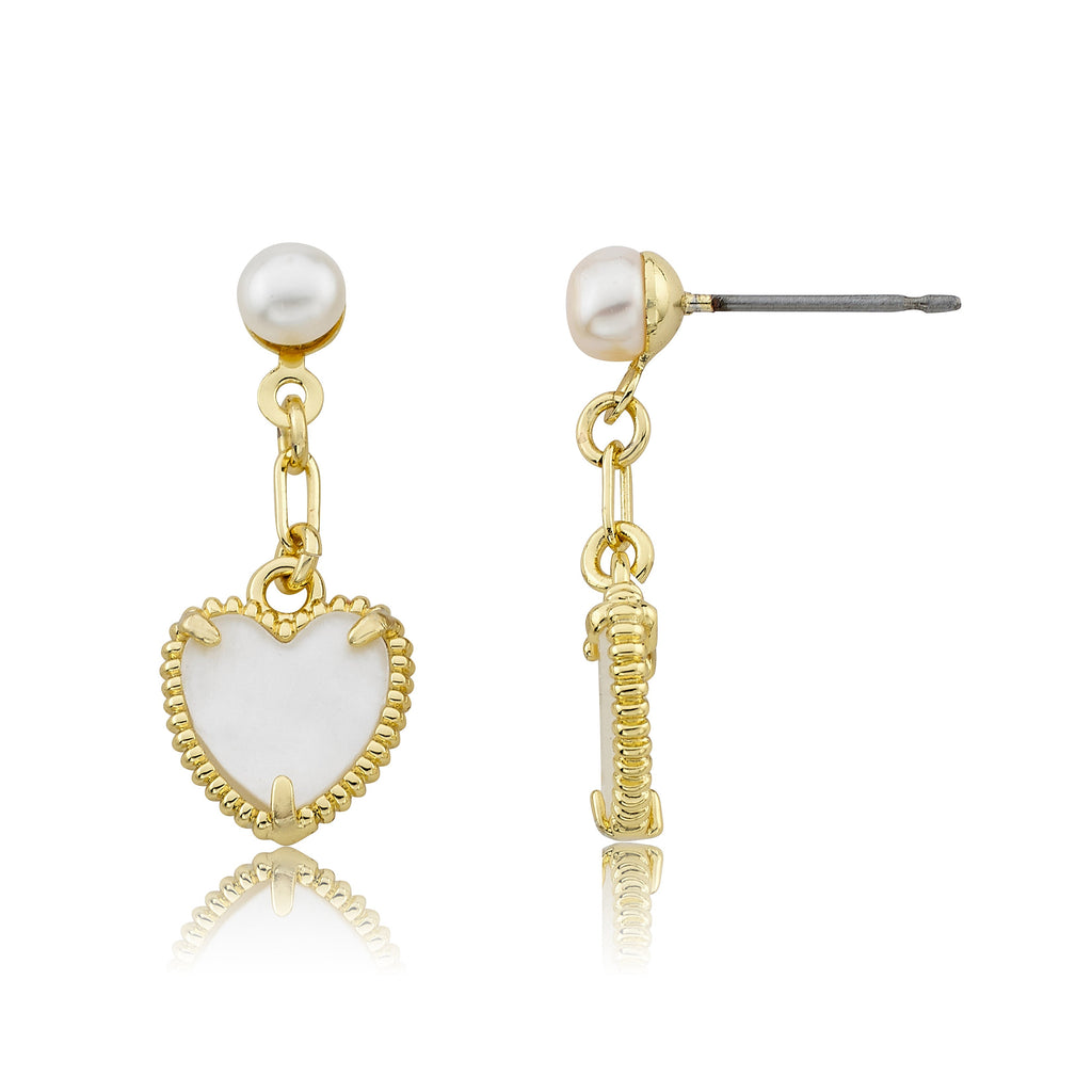 Mother of Pearl Heart Dangle Earring