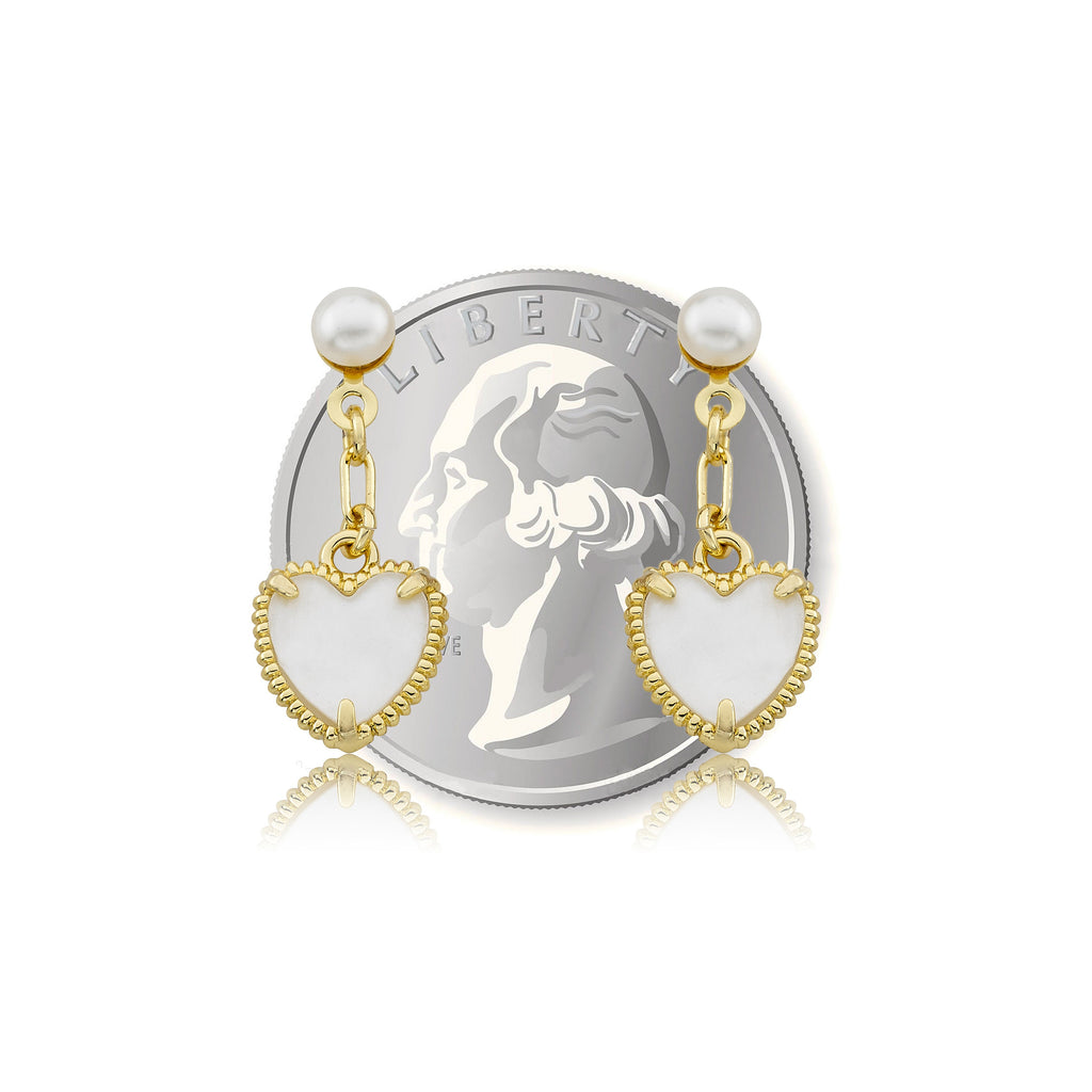 Mother of Pearl Heart Dangle Earring