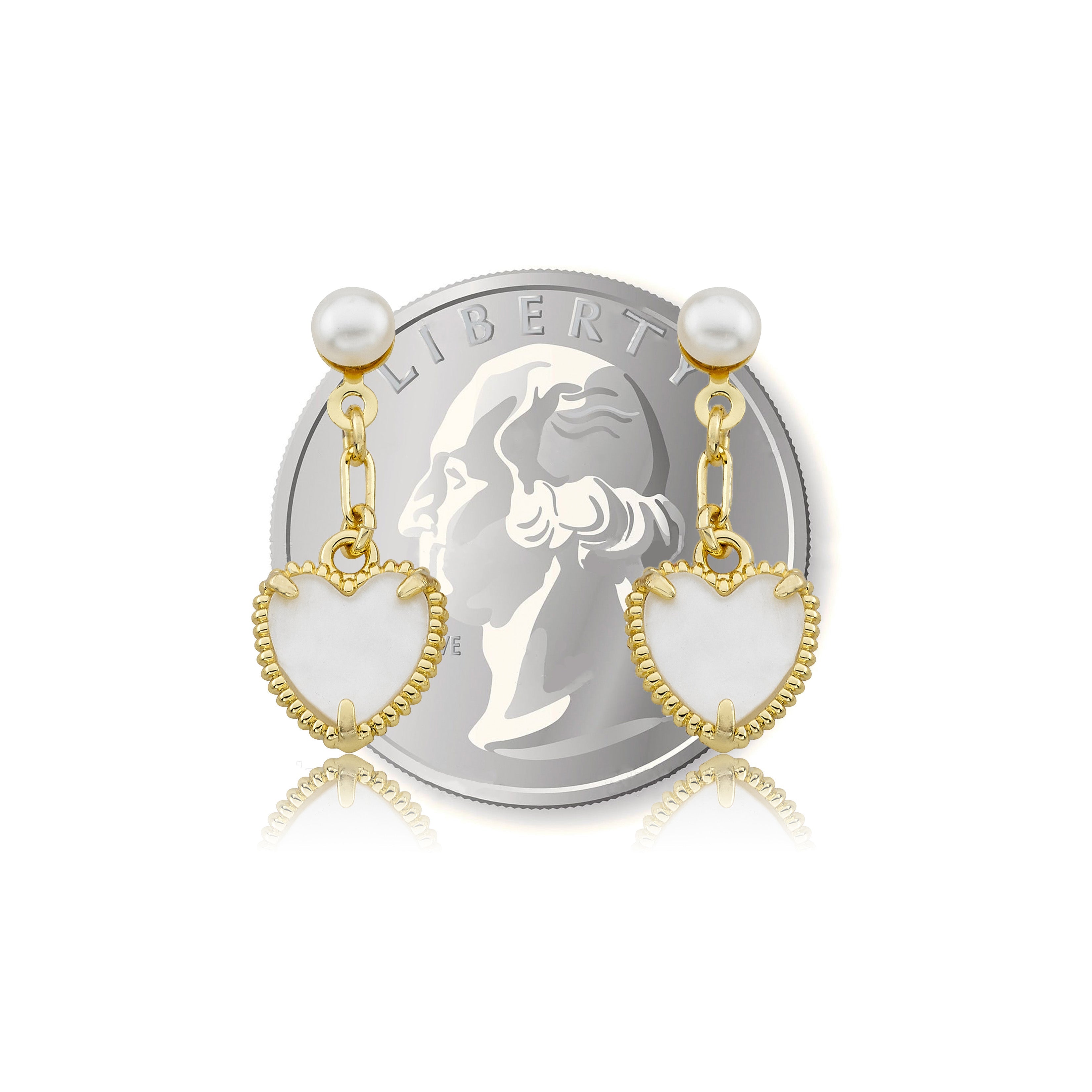 Mother of Pearl Heart Dangle Earring