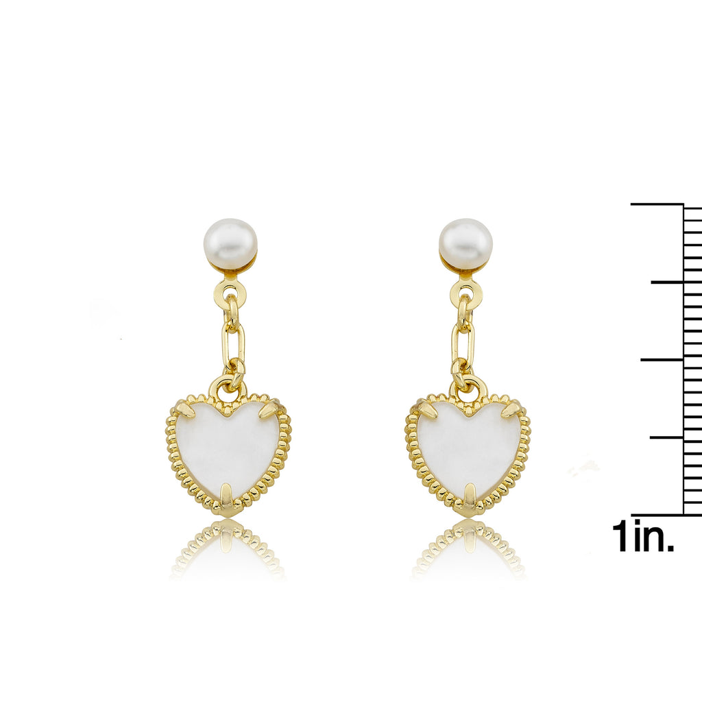 Mother of Pearl Heart Dangle Earring