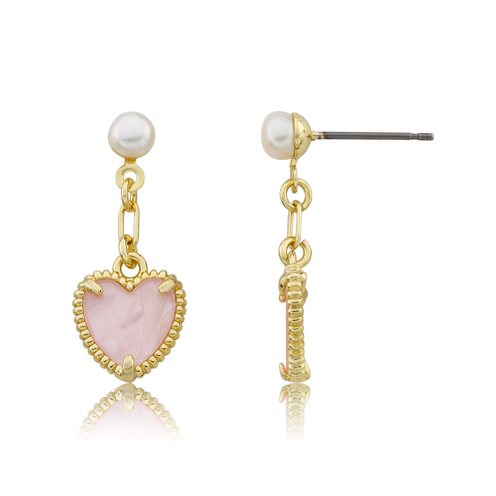 Mother of Pearl Heart Dangle Earring