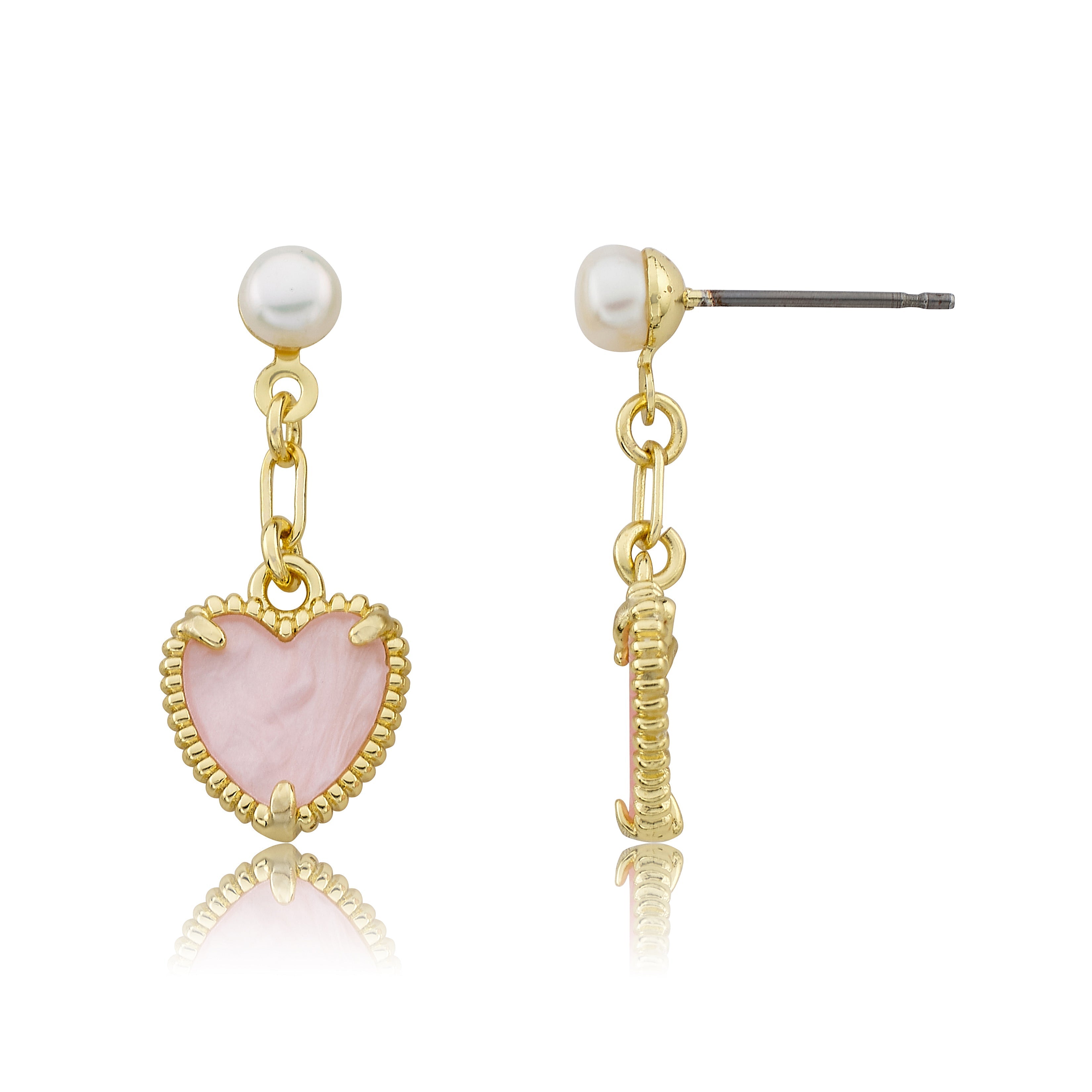Mother of Pearl Heart Dangle Earring