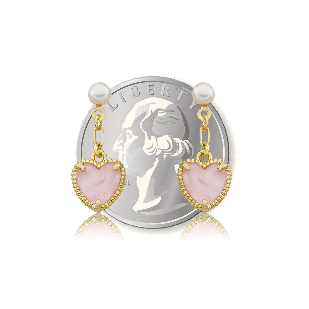 Mother of Pearl Heart Dangle Earring