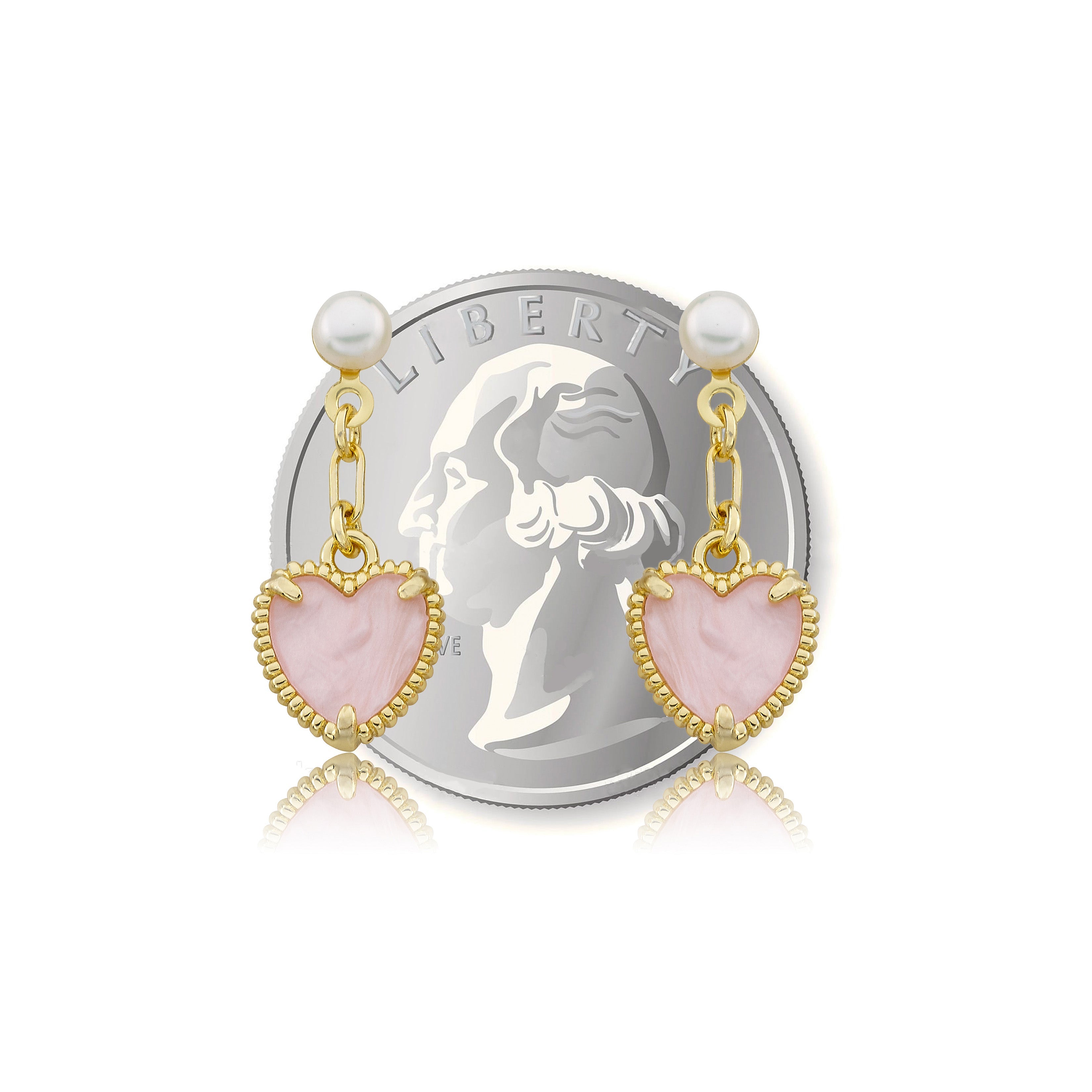 Mother of Pearl Heart Dangle Earring