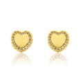 LMTS Classic! Brushed Gold Plated Heart Stud Earring
