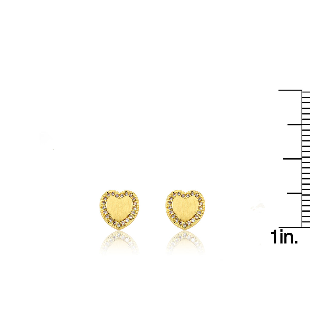 LMTS Classic! Brushed Gold Plated Heart Stud Earring