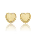 LMTS Classic! Brushed Gold Plated 10mm Heart Stud Earring