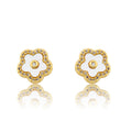 LMTS Classic! Mother Of Pearl Flower Stud Earring