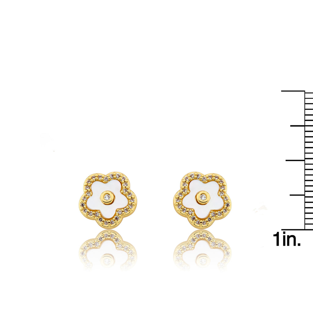 LMTS Classic! Mother Of Pearl Flower Stud Earring