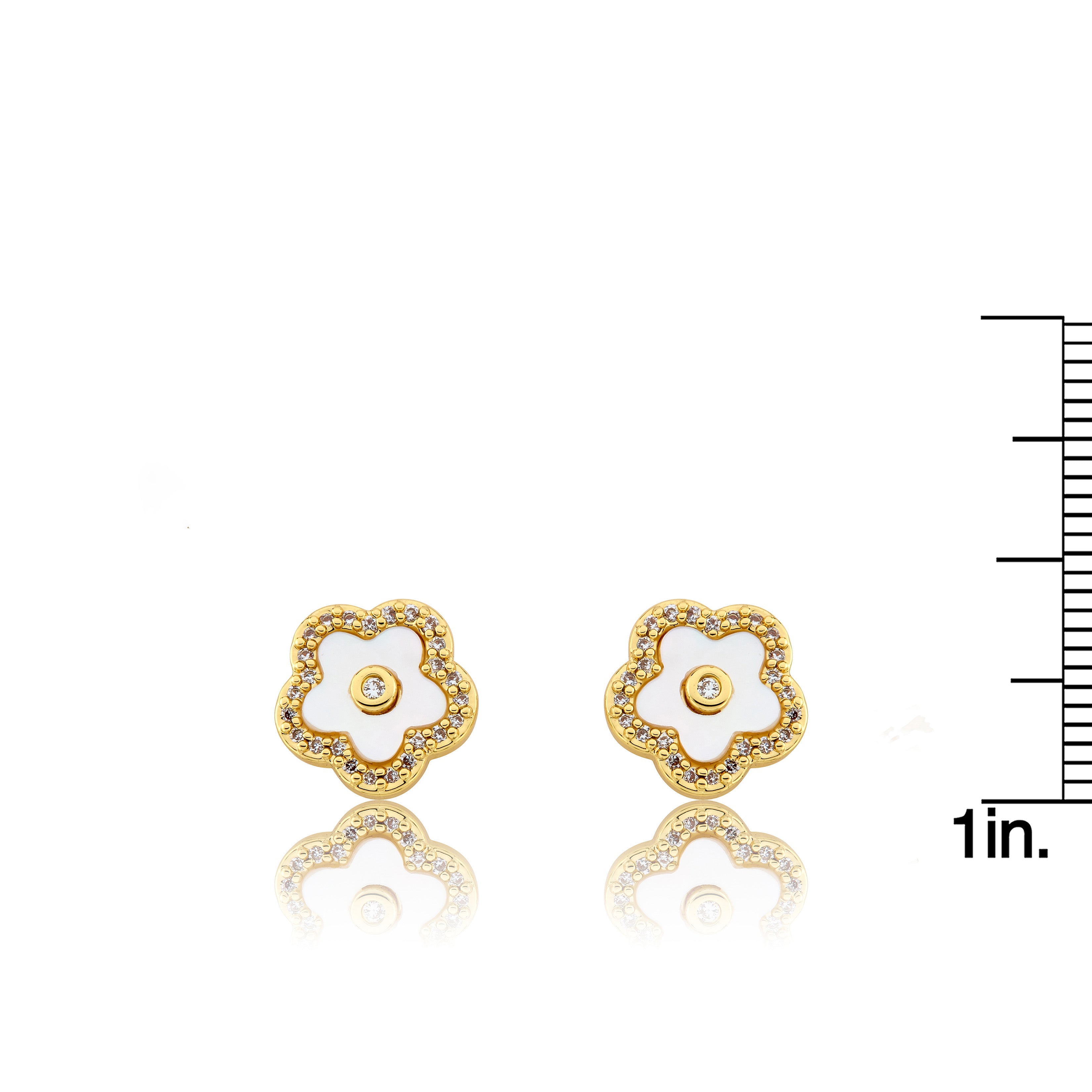 LMTS Classic! Mother Of Pearl Flower Stud Earring
