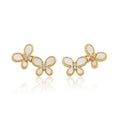 LMTS Classic! Mother Of Pearl Double Butterfly Stud Earring