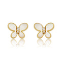 LMTS Classic! Mother Of Pearl Butterfly Stud Earring