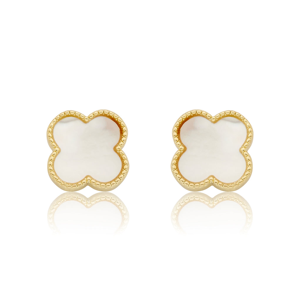 LMTS Classic! Mother Of Pearl Clover Stud Earring