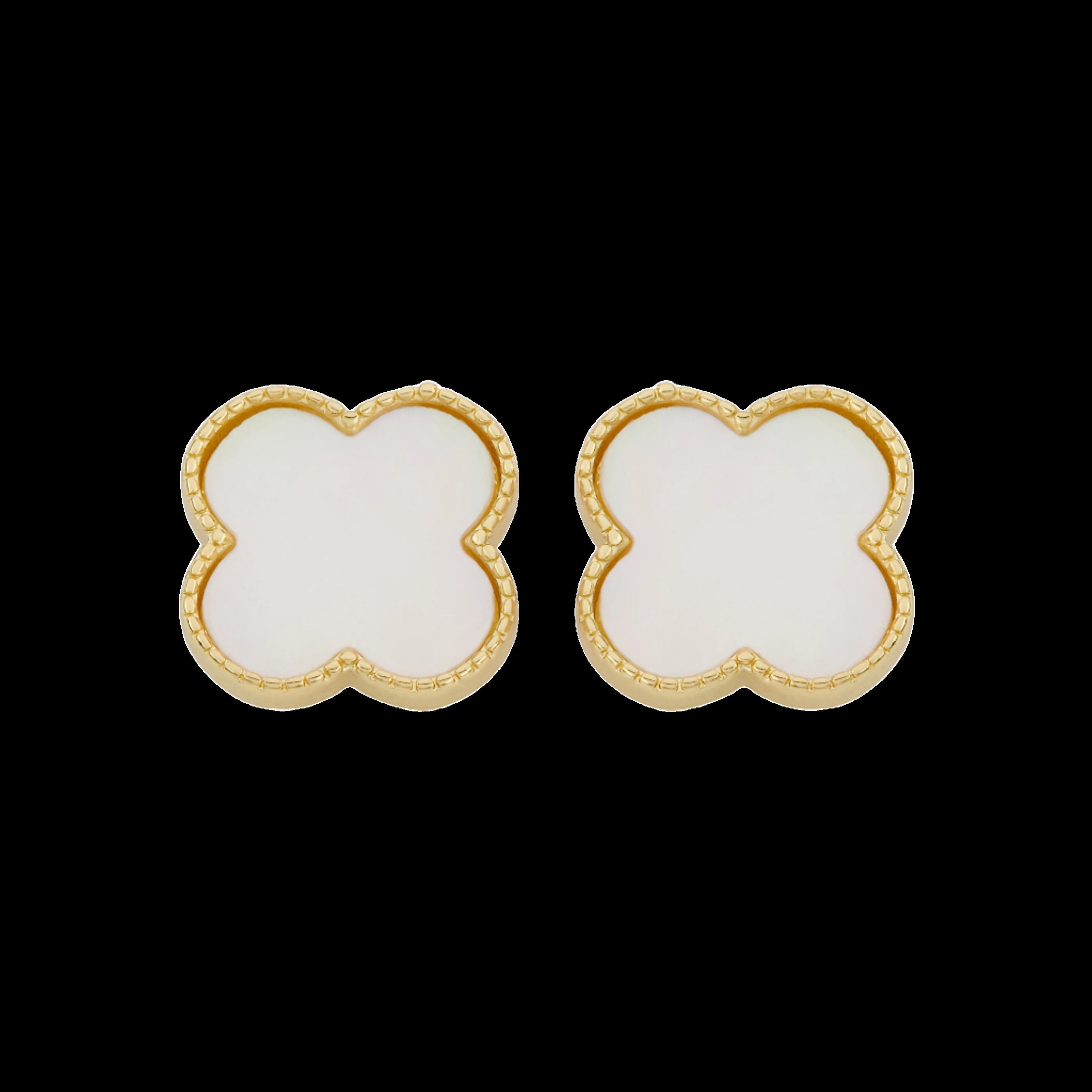LMTS Classic! Mother Of Pearl Large Clover Stud Earring