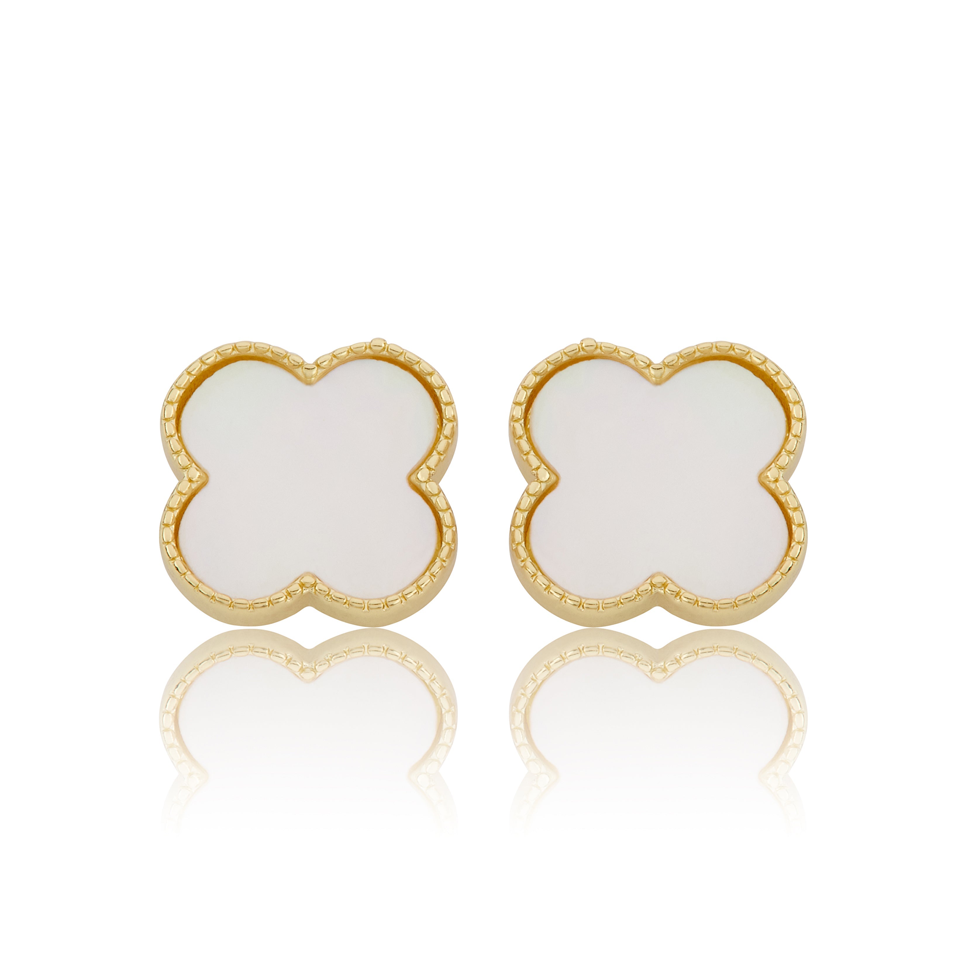 LMTS Classic! Mother Of Pearl Large Clover Stud Earring
