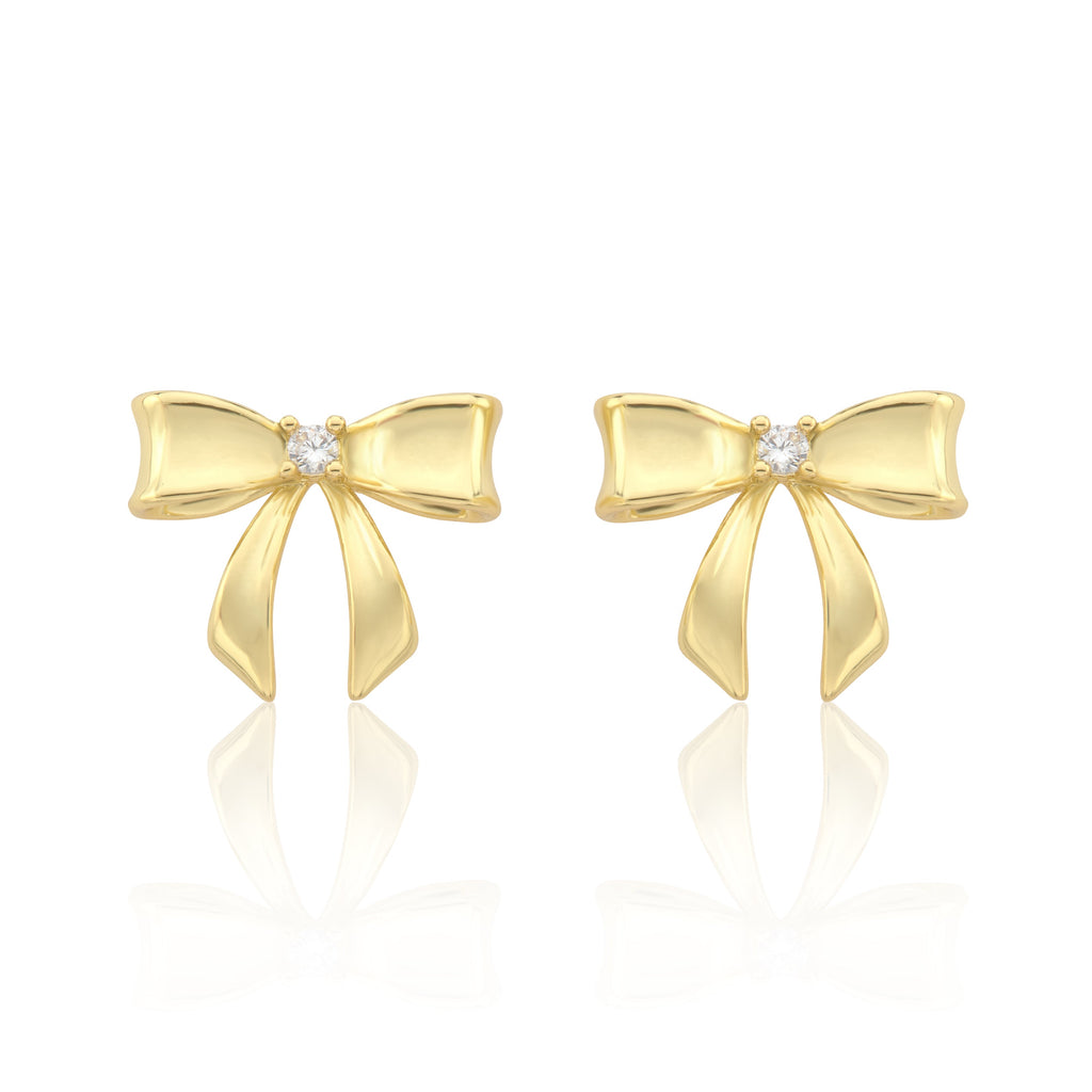 LMTS Classic! 14k Gold Plated Bow Stud Earring
