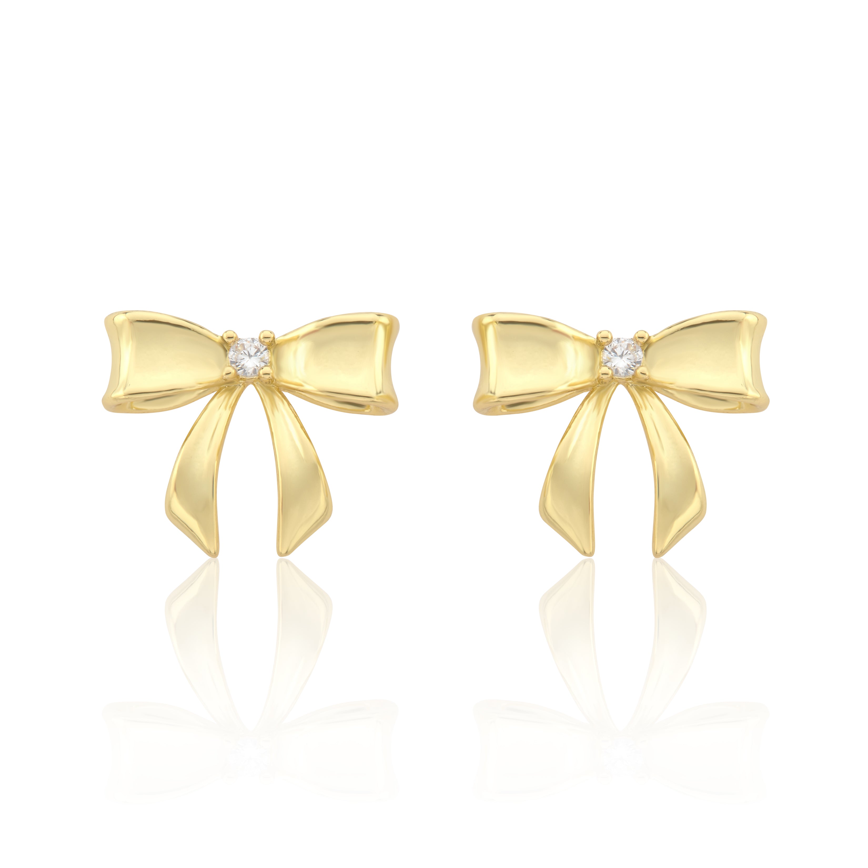 LMTS Classic! 14k Gold Plated Bow Stud Earring