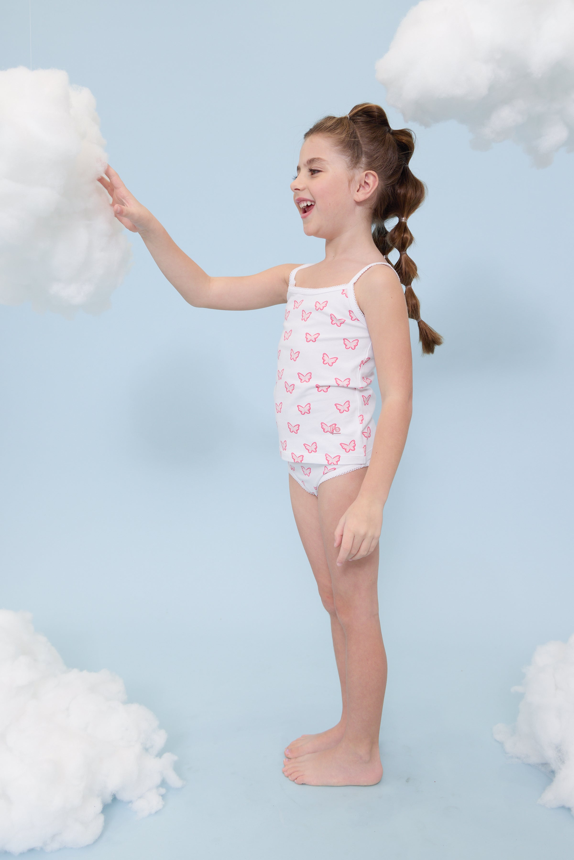 Feathers Butterfly + Stripe Super Soft Girls Undershirts Tagless Camisoles – Cotton Cami Girls Tank Tops (3 Pack)
