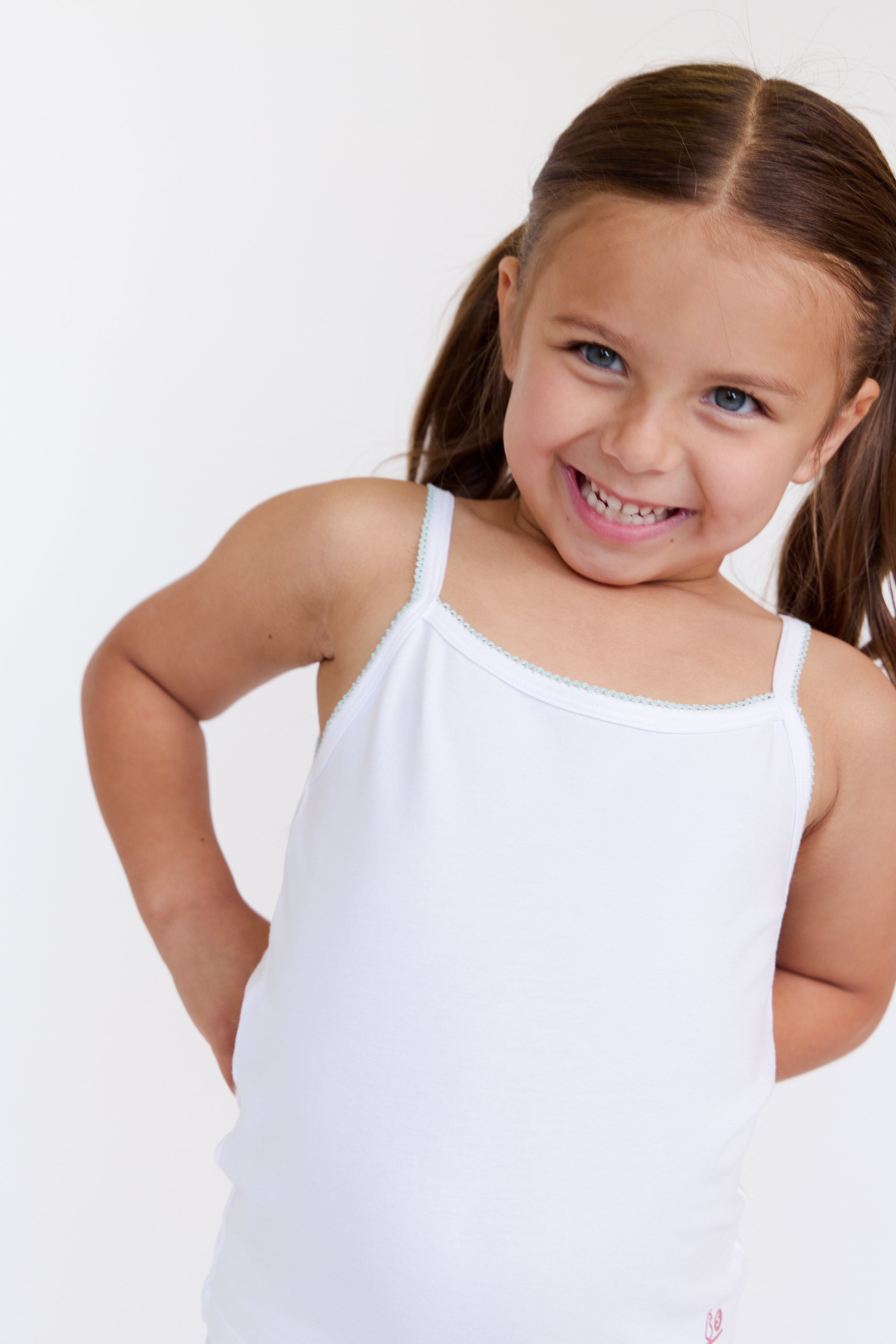 Feathers Girls Undershirts Tagless Camisoles - 5 pk Super Soft Cotton Cami Girls Tank Tops