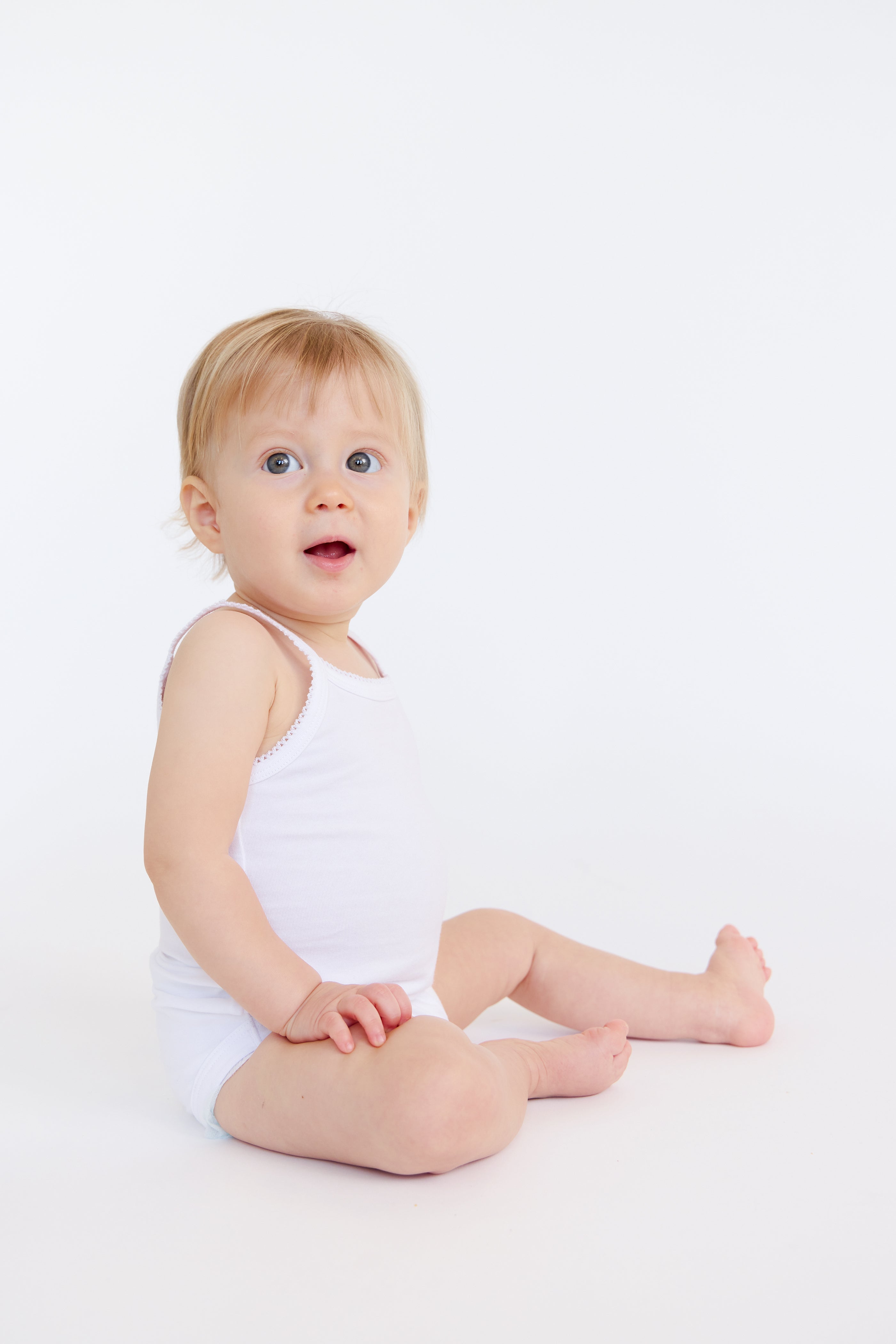 Feathers Tank Top Baby Girl Undershirts - Super Soft Cotton One-Piece Toddler Bodysuit (4 Pack) (White)