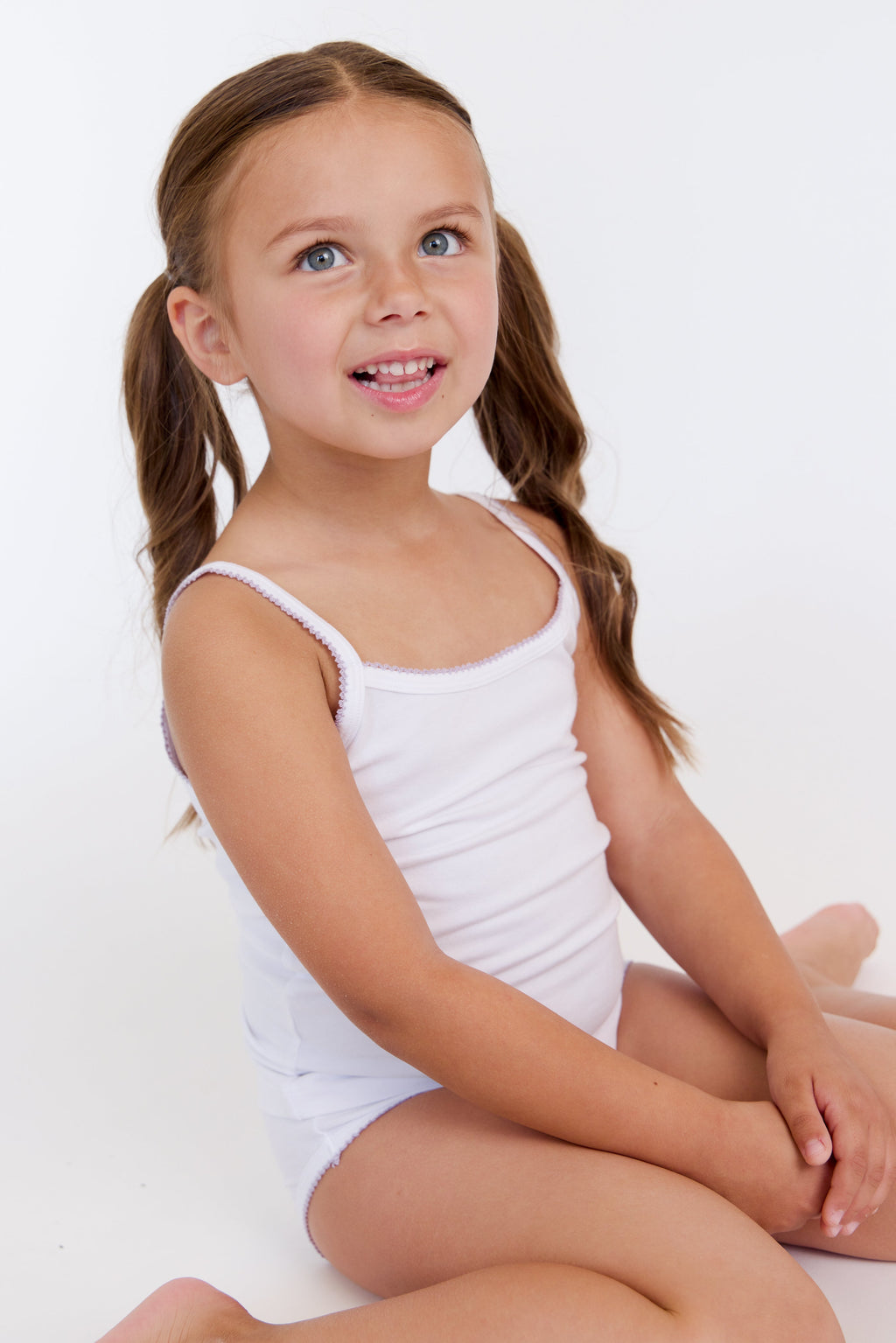 Feathers Girls Undershirts Tagless Camisoles - 5 pk Super Soft Cotton Cami Girls Tank Tops