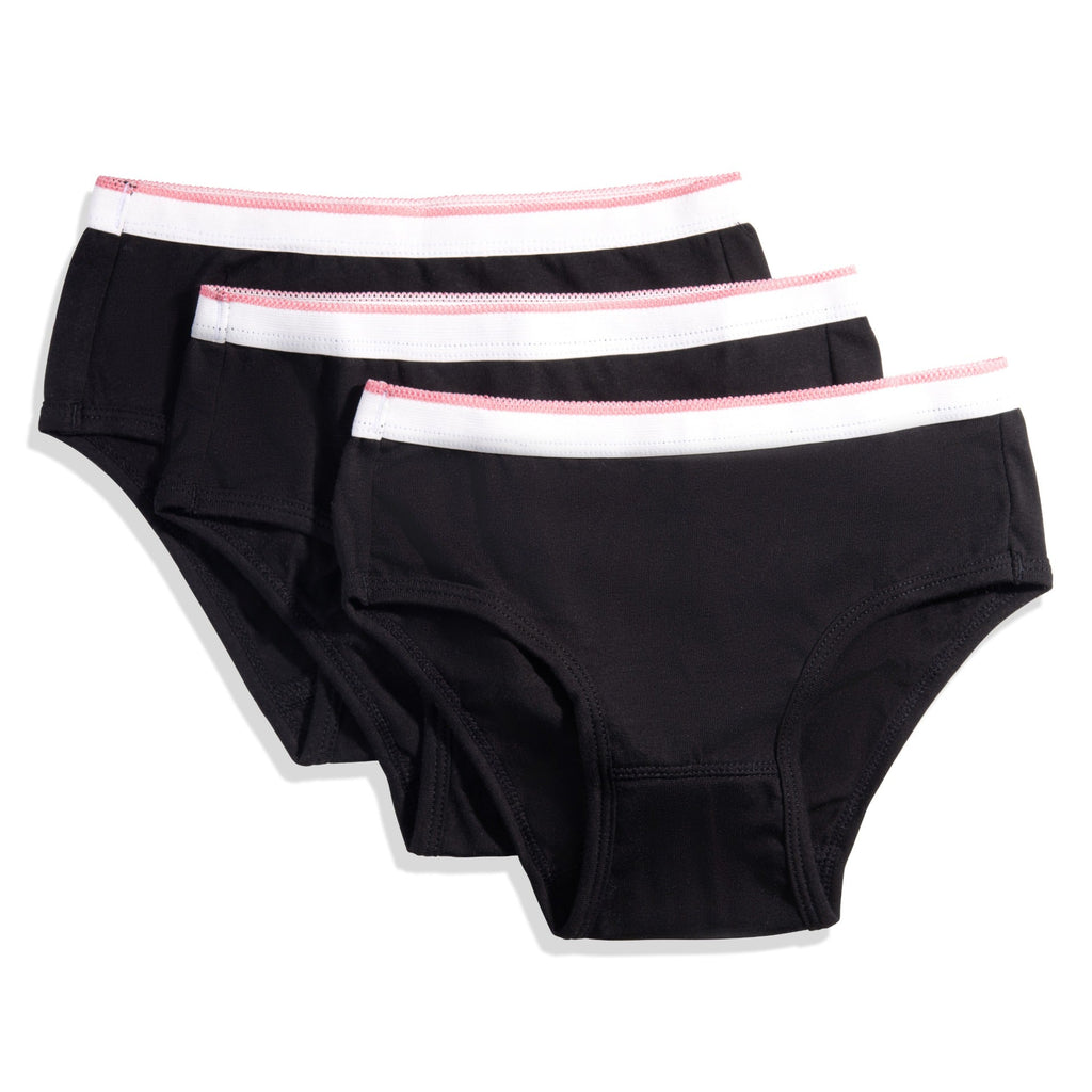 Feathers Girls Solid White Snug Fit Tagless Briefs Underwear - 100% Cotton Super Soft Panties