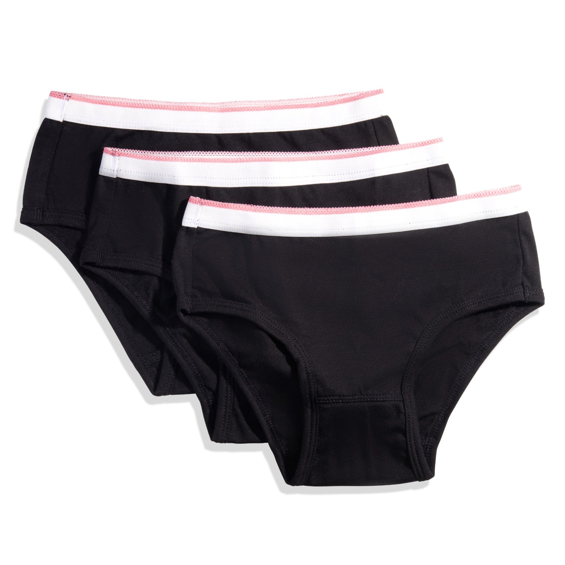 Feathers Girls Solid White Snug Fit Tagless Briefs Underwear - 100% Cotton Super Soft Panties