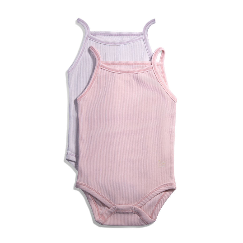 Feathers Tank Top Bodysuits for Baby Girl (2 Pack) Super Soft One-Piece Toddler Bodysuit