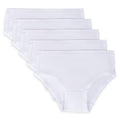 Feathers Solid White Snug Tagless Super Soft Cotton Underwear - Girls Underwear Briefs Panties 5-Pack (White)