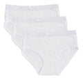 Feathers Girls Rib White Snug Fit Tagless Briefs Underwear - 100% Cotton Super Soft Panties