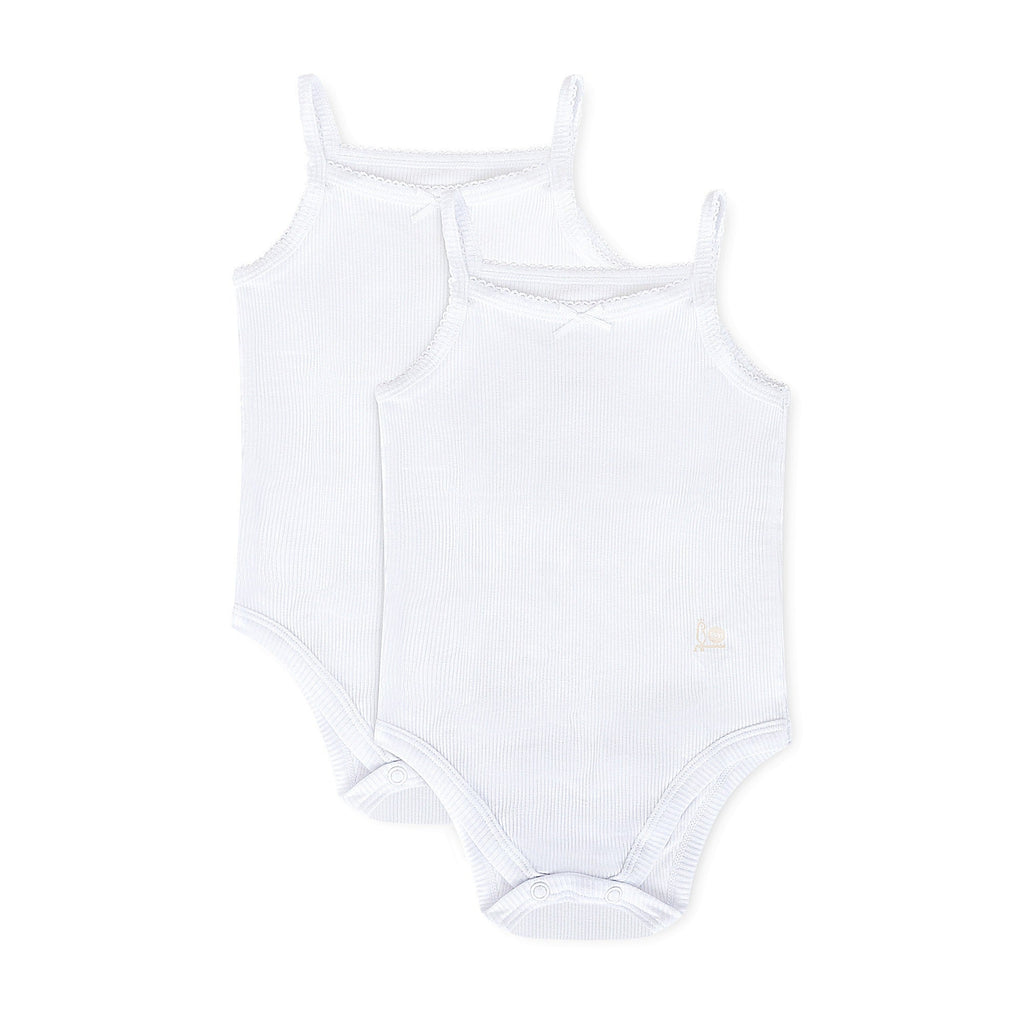Feathers Tank Top Bodysuits for Baby Girl (2 Pack) Super Soft One-Piece Toddler Bodysuit