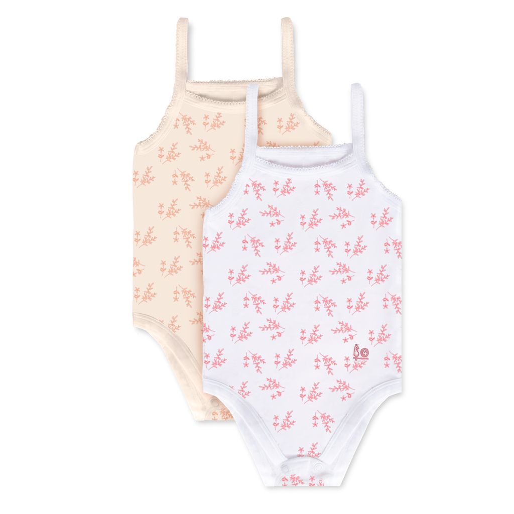 Feathers Leafy Style Tank Top Bodysuits Baby Girl Undershirts – Super Soft One-Piece for Toddler (2 Pack)