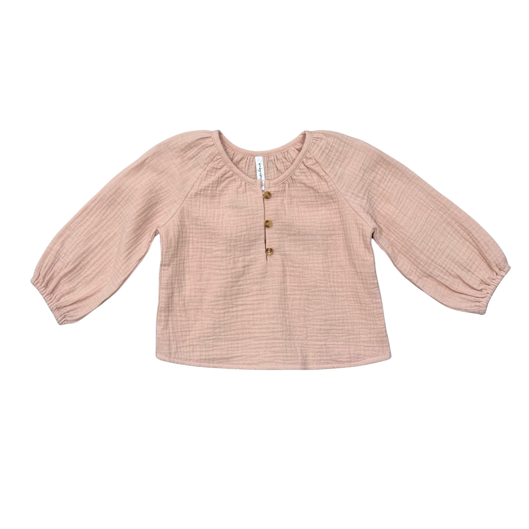 Girls Cotton Gauze Blouse in Blush
