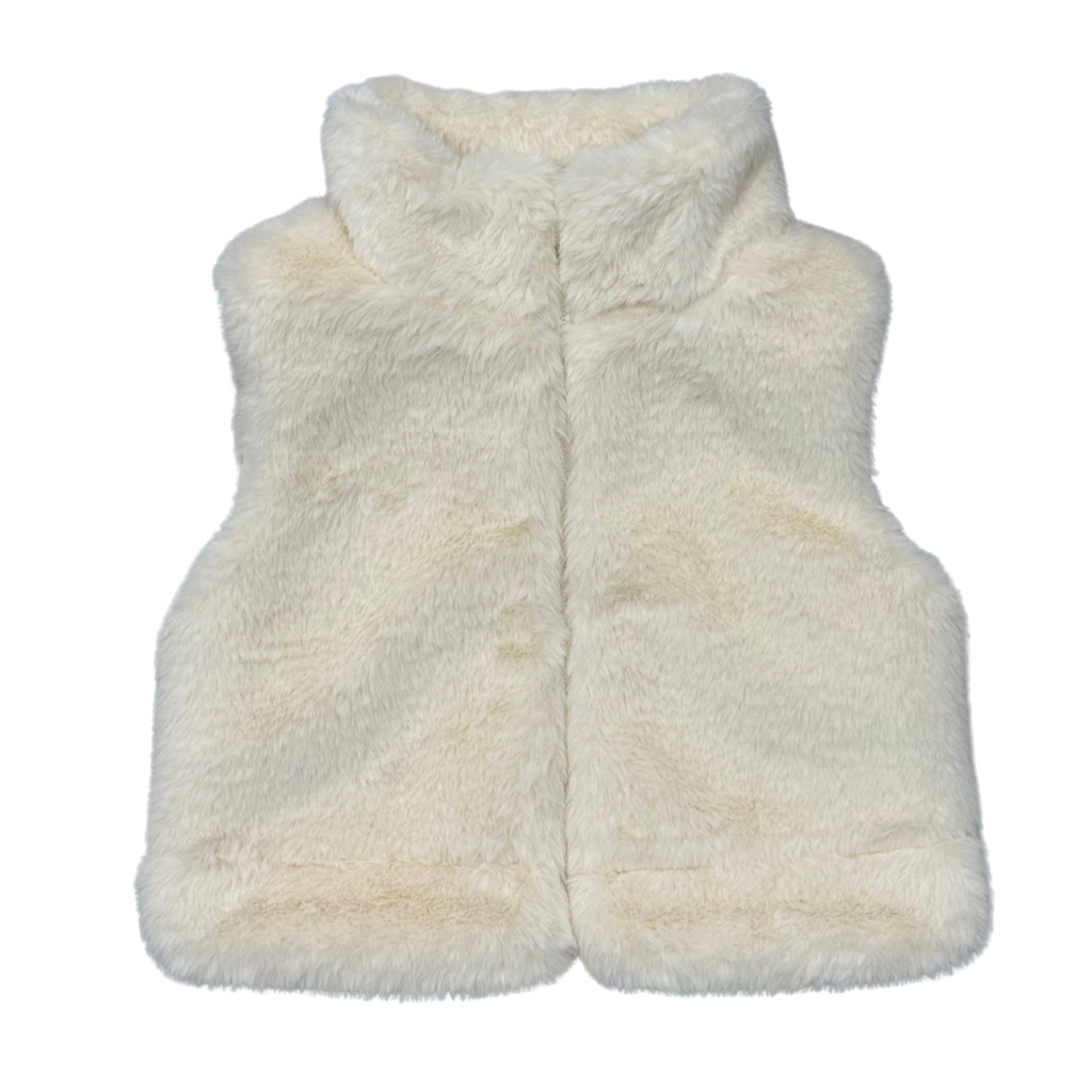 Girls Fur Vest in Cream
