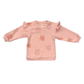 Girls Ruffle Sweatshirt in Daisy Doodle