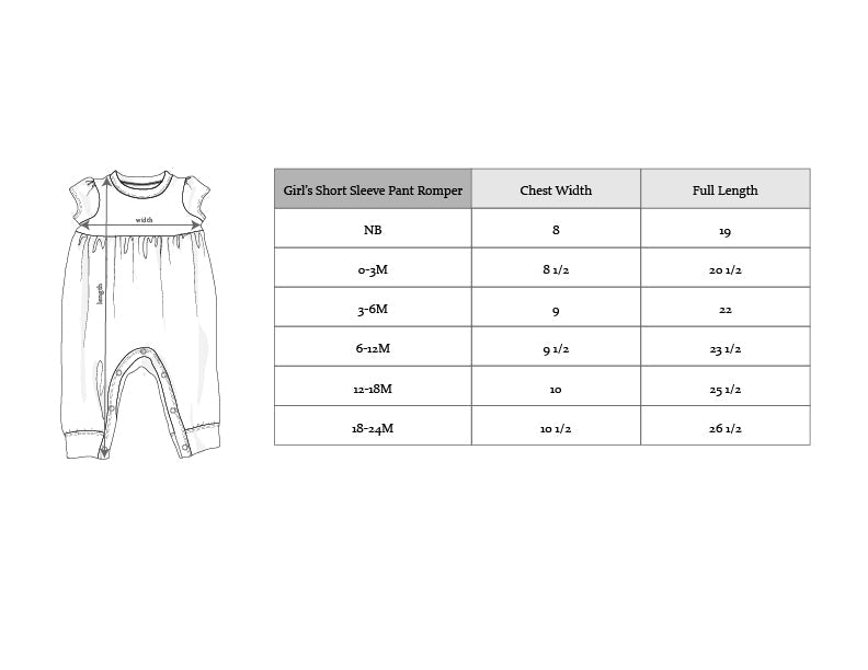 Girl's Short Sleeve Pant Romper