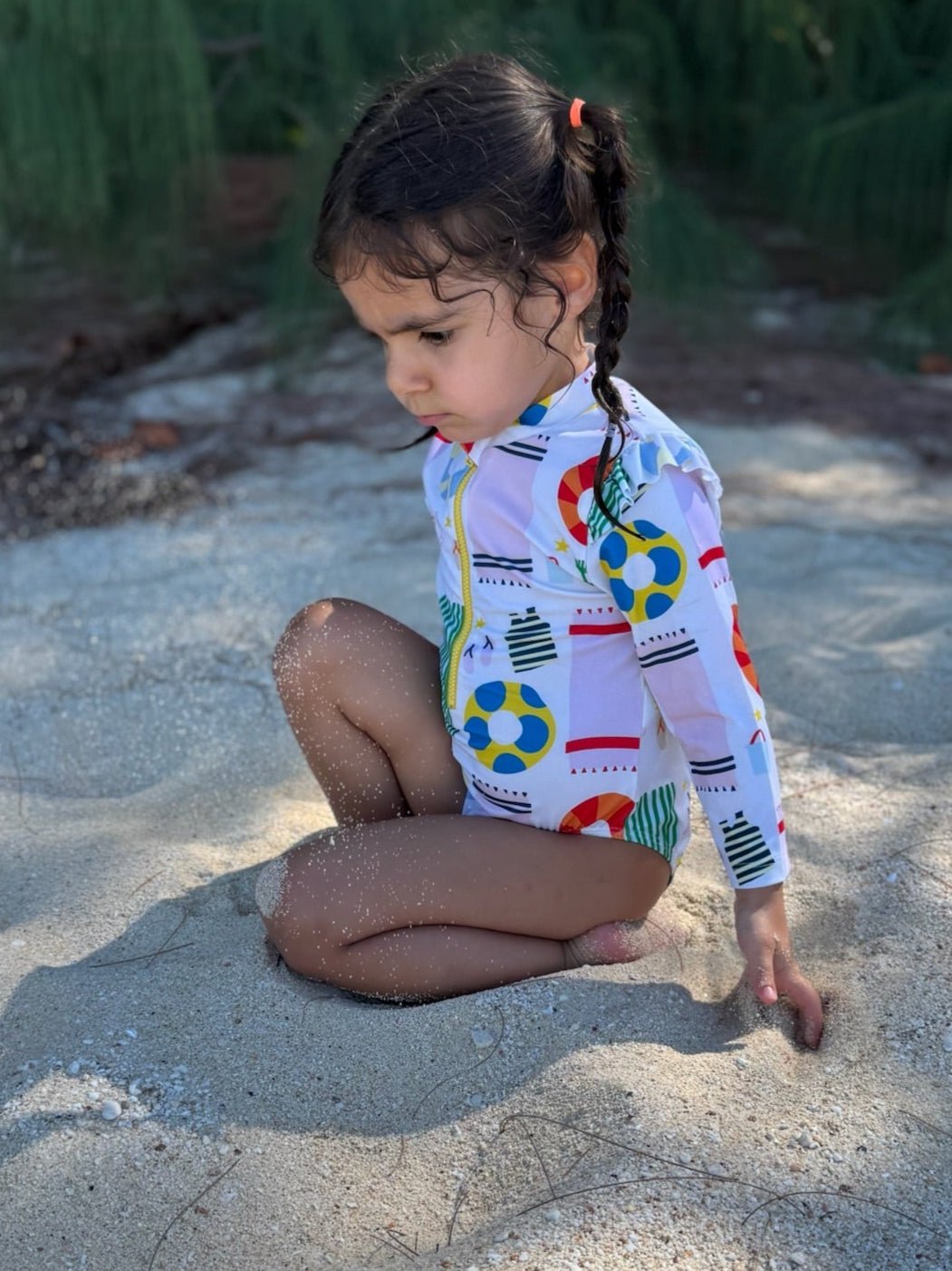 Beach Baby Zipped Rashguard Onepiece