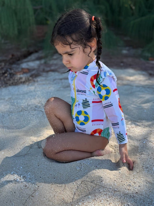Beach Baby Zipped Rashguard Onepiece